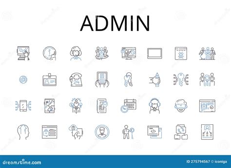 Admin Line Icons Collection Boss Supervisor Manager Director