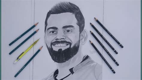 How To Draw Virat Kohli Realistic Pencil Sketch Soumyartwoks Youtube