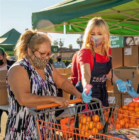 Celebrity Volunteers At The La Regional Food Bank Los Angeles