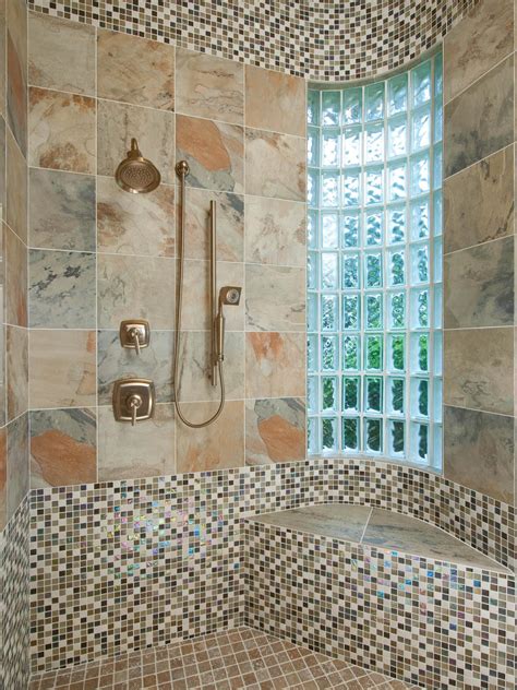 Neutral Mosaic Tile Shower Hgtv