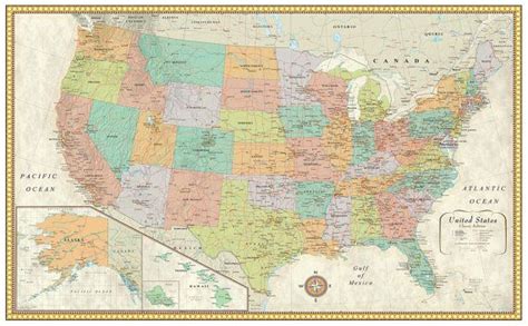United States Usa Us Contemporary Premier Edition By Swiftmaps Wall