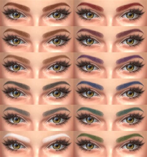 Alf Si Eyebrows 16 17 18 Hq 24 Colors All Emily Cc Finds