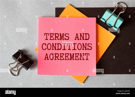 Text Terms And Conditions Agreement Business Concept Stock Photo Alamy