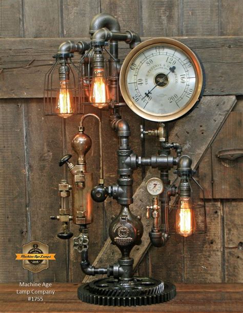 These make for a super convenient lighting option as they don't need to be drilled, and can be moved whenever (and wherever!) you like. Steampunk Industrial Lamp / Antique Steam Gauge / Brass ...
