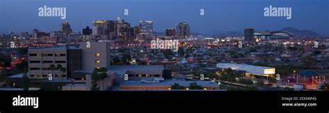 Phoenix Arizona Downtown City Skyline Night Stock Photo Alamy