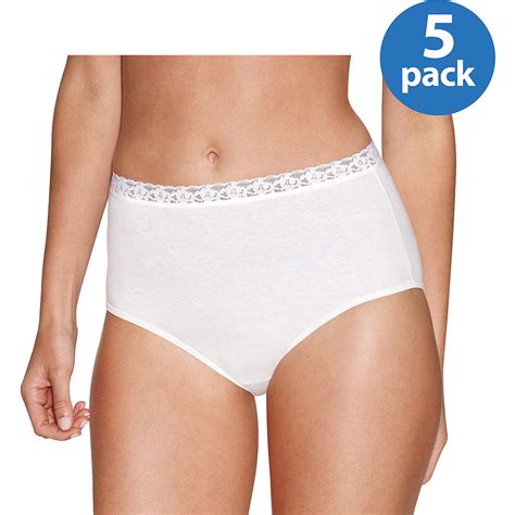 Hanes Women S Cotton Brief With Lace 5 Pack Walmart Com Walmart Com