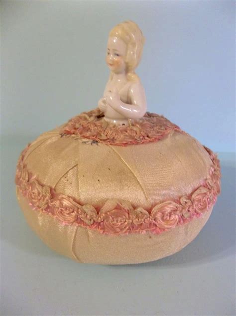 delightful antique porcelain half doll pin cushion the playful spirit ruby lane