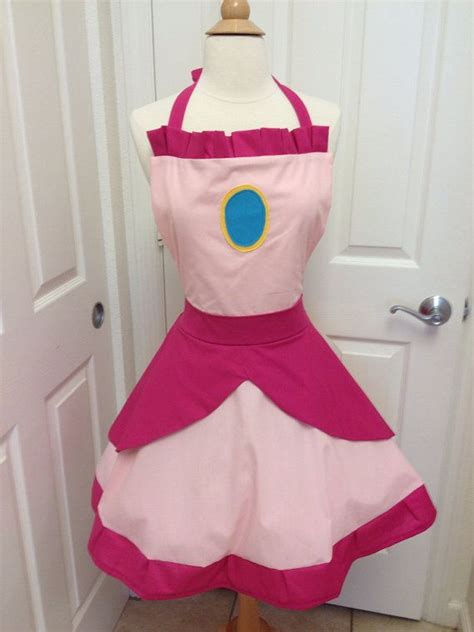 Coolest mario and princess peach couple costumes. Princess Peach adult apron by AJsCafe on Etsy, An alternative to a store bought costume ...