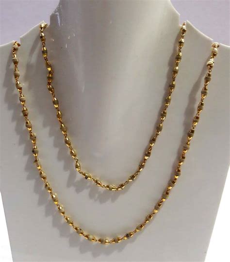 Gold Plated Silver Tulsi Necklace Large Beads