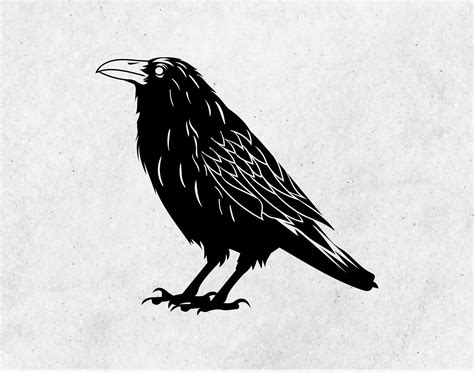 Raven Print And Cut File Crow Vector File Svg Png Pdf Eps Etsy