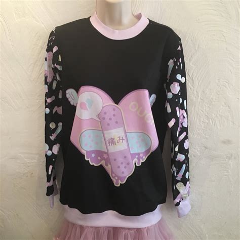 Ouch Bandage Heart Sweater Kawaii Sweater Yami Kawaii Etsy