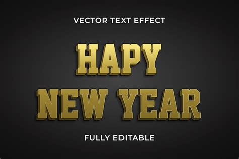 Premium Vector Happy New Year Text Effect Photoshop