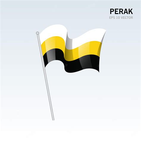 Premium Vector Waving Flag Of Perak State And Federal Territory Of