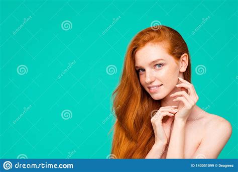 Advertising Concept Portrait Of Nice Cute Nude Tender Sweet Gen Stock