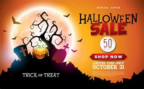 Halloween Sale Banner Illustration 329990 Vector Art At Vecteezy