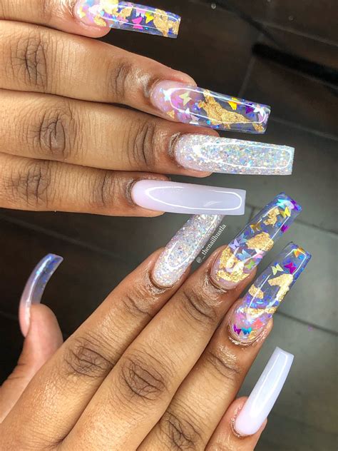 Baddie Coffin Nails With Stiletto Ring Finger