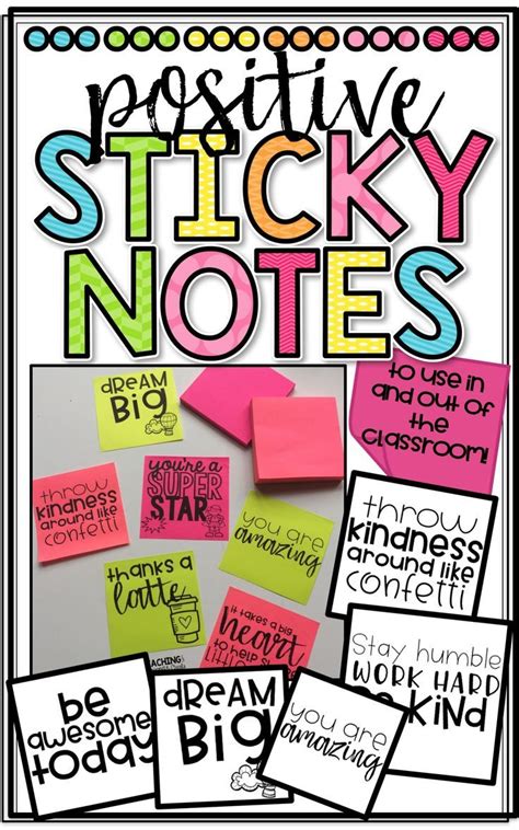 Positive Sticky Note Printables Sticky Notes Positivity Post It Notes
