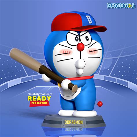 Fichier 3d Doraemon Joueur De Baseball・plan à Imprimer En 3d à