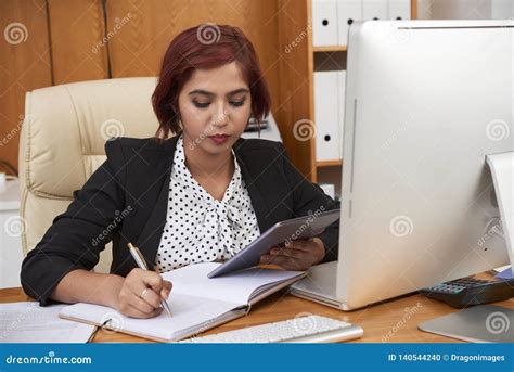 Secretary Doing Her Work At Office Stock Photo Image Of Working