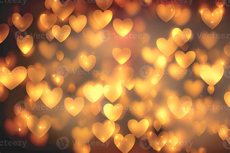 Abstract Texture Of Bokeh Heart Shaped Light Love Valentine Day