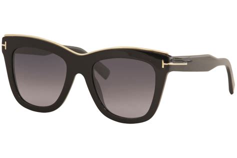 Tom Ford Womens Julie Tf685 Tf685 01c Shiny Black Square Sunglasses