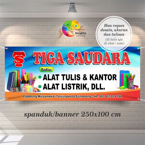 Spanduk Banner Toko Atk Alat Listrik Custom Desain Lazada Indonesia