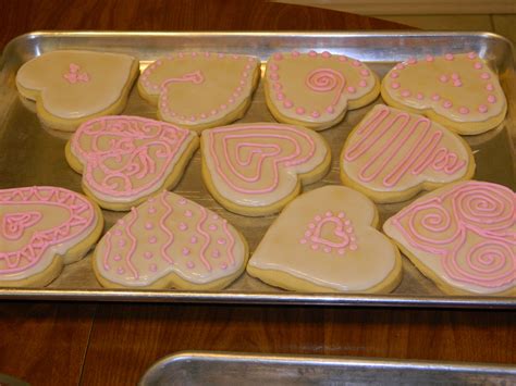 valentine sugar cookies hearts with icing glaze and royal icing accents valentine sugar