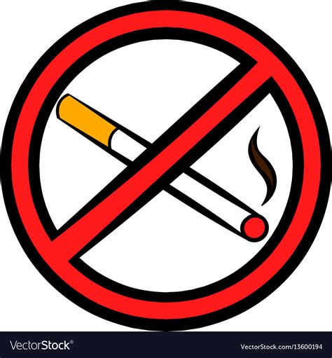 No Smoking Sign Icon Icon Cartoon Royalty Free Vector Image