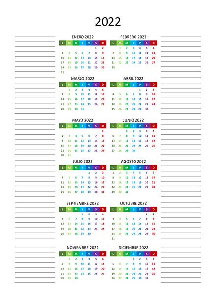 Calendario Con Notas 2022 Calendar Imagesee