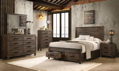 Coaster® Woodmont 5 Piece Rustic Golden Brown Queen Platform Bedroom Set Fischer Furniture