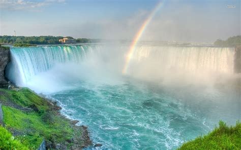 Niagara Falls Rainbow Hd Wallpaper Background Image
