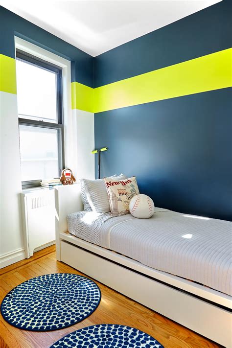 Navy Blue Accent Wall Kids Room Bold Accent Wall Ideas For Kids Room