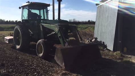 John Deere 4430 With A 148 Loader Smoothing Gravel Driveway Youtube