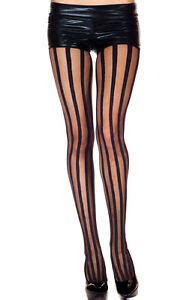 Women S Hosiery And Socks Vertical Stripe Pantyhose Sheer And Black Opaque Tights Stockings