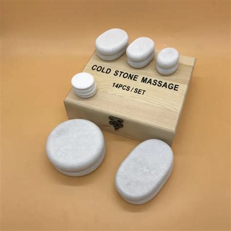 14pcsset Natural White Marble Stone Cooling Massage Therapy Energy Cold Stone Spa Beauty Body