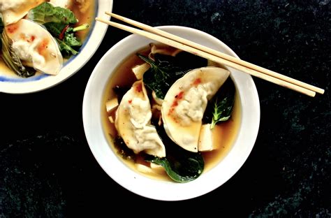 Mushroom Dumpling Miso Soup With Greens — Earthen Food Co By Chef