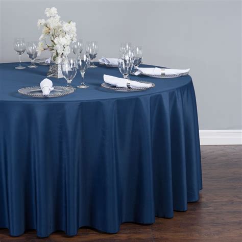 Check Out The Deal On 132 In Round Polyester Tablecloth Navy Blue At