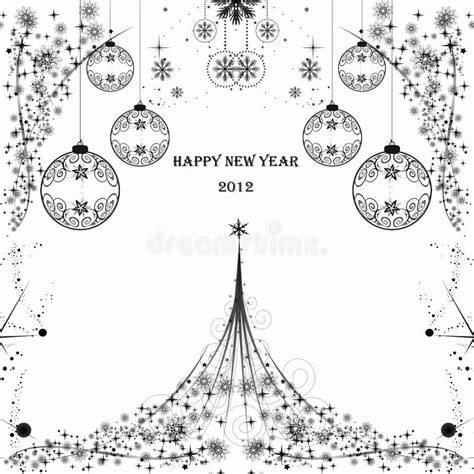 Christmas And New Year Greeting Card Stock Vector Illustration Of
