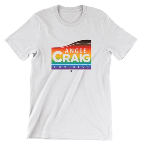 Angie Pride Unisex And Womens White Tee Angie Craig For Congress