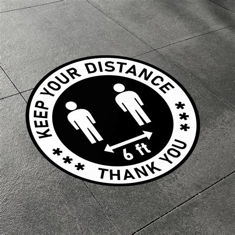 Social Distancing Floor Decal 6 Lodging Kit Company