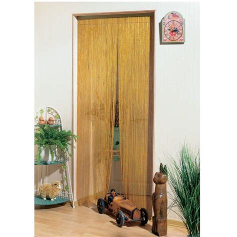 Ce rideau de porte chenille est une véritable barrière de protection contre le soleil et les insectes.; Morel - Rideau de porte Bambou Naturel 120x220cm - pas ...