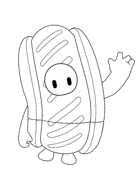 Grand blanc, mi, us, 48439. colouring page Hot dog fall guys | coloringpage.ca