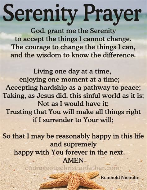 Serenity Prayer Courageous Christian Father