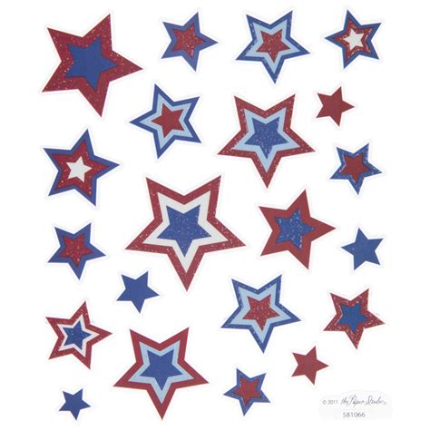 July 4th Stars Glitter Stickers Hobby Lobby 581066