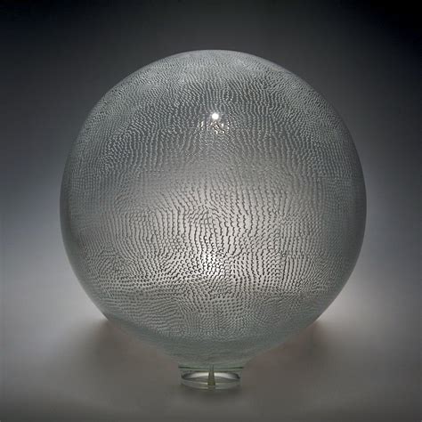 White Thread Sphere By David Patchen Art Glass Sculpture Artful Home