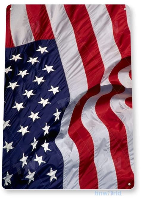 American Flag Sign A213 Tinworld Patriotic Signs
