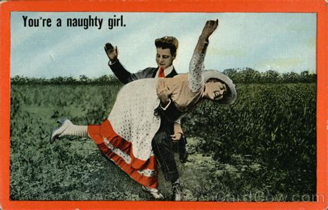 Woman Being Spanked By Man In Field Spanking Postcard