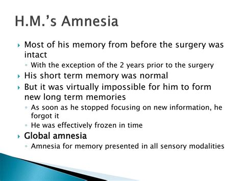 Ppt Ch 11 Learning Memory And Amnesia Powerpoint Presentation Id
