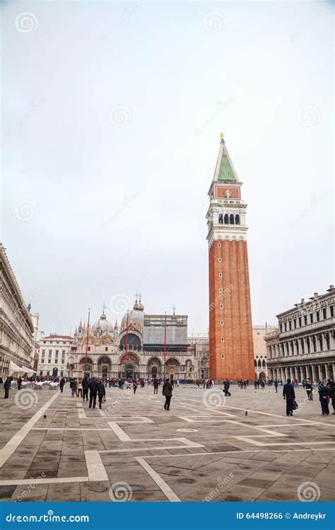 San Marco Square With Tourists In Venice Editorial Photo Image Of Europe Tower 64498266