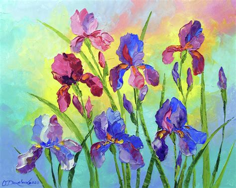 Irises Painting By Olha Darchuk